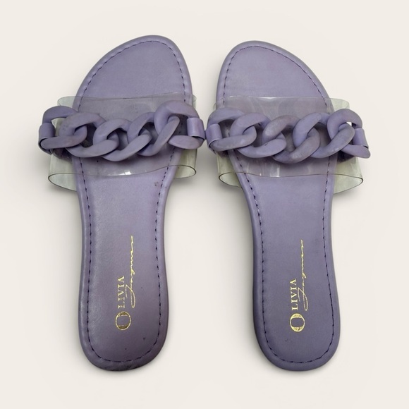 Olivia Jaguar Shoes - Olivia Jaguar Lavender Purple Chain Link Vinyl Sandals Size 6 1/2